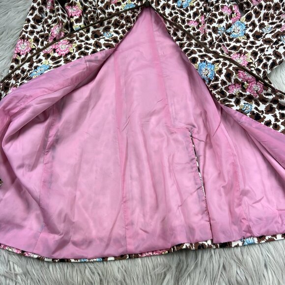 Vintage Y2K Nicole Miller Mixed Animal Floral Print Zip Front Jacket Coat - Picture 5 of 7